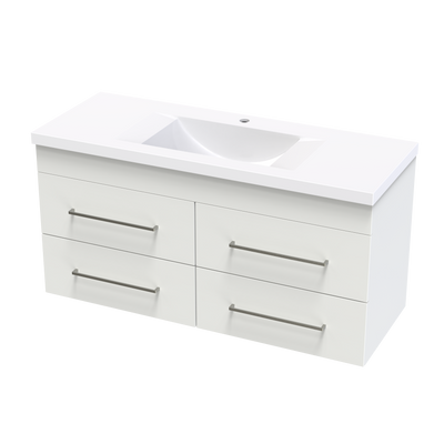 Cashmere Norfolk 1200 4 Drawer Wall Vanity