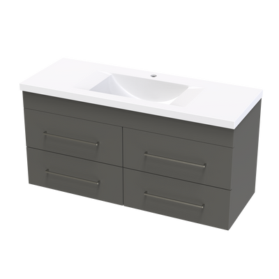 Cashmere Norfolk 1200 4 Drawer Wall Vanity