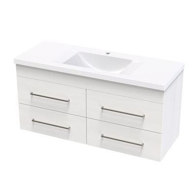 Cashmere Norfolk 1200 4 Drawer Wall Vanity