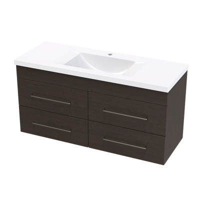 Cashmere Norfolk 1200 4 Drawer Wall Vanity