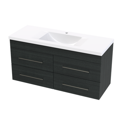 Cashmere Norfolk 1200 4 Drawer Wall Vanity