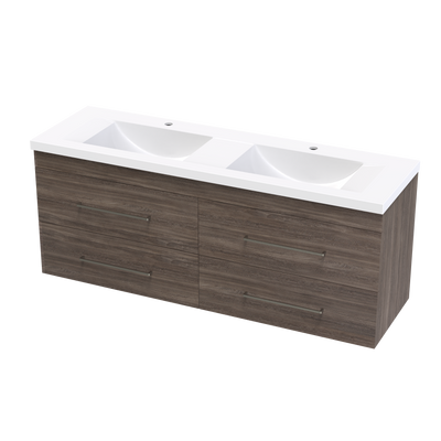 Norfolk Double Drawers 1500mm Double Bowl Wall Hung Vanity