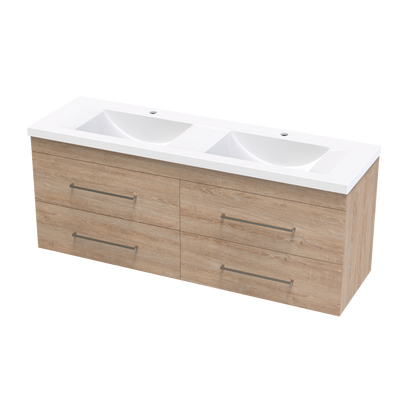 Norfolk Double Drawers 1500mm Double Bowl Wall Hung Vanity