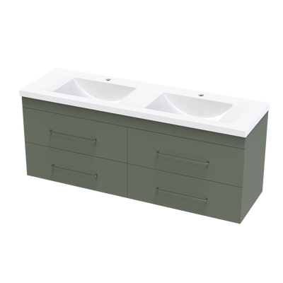 Norfolk Double Drawers 1500mm Double Bowl Wall Hung Vanity