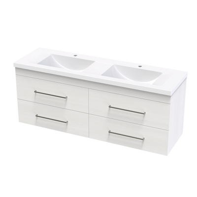 Norfolk Double Drawers 1500mm Double Bowl Wall Hung Vanity