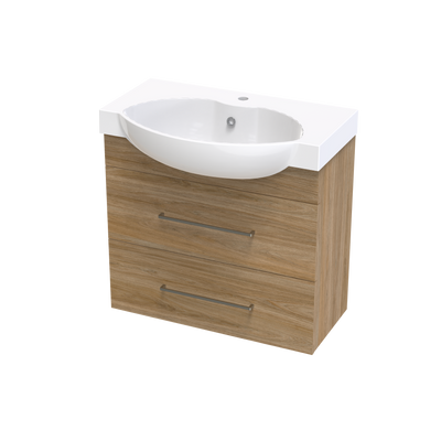 Raglan 750 Double Drawer Wall Vanity