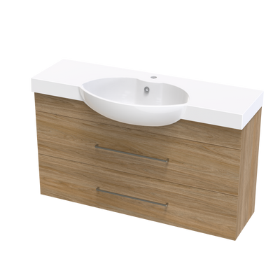 Raglan 1200 Double Drawer Wall Vanity