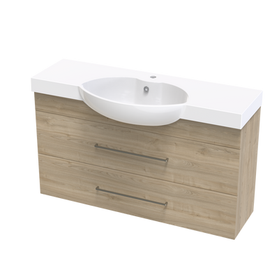 Raglan 1200 Double Drawer Wall Vanity