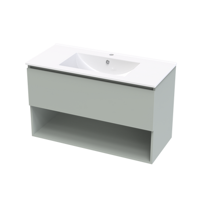 Pinnacle Valley 1000 Drawer Open Shelf Wall Vanity