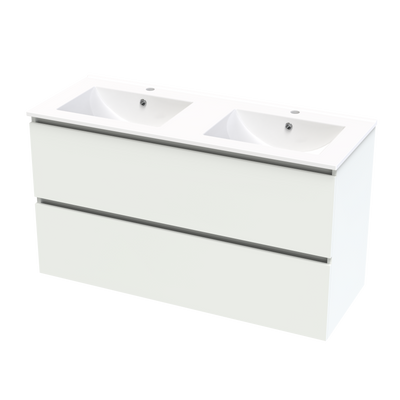 Pinnacle Double Drawer 1200mm Double Bowl Wall Hung Vanity