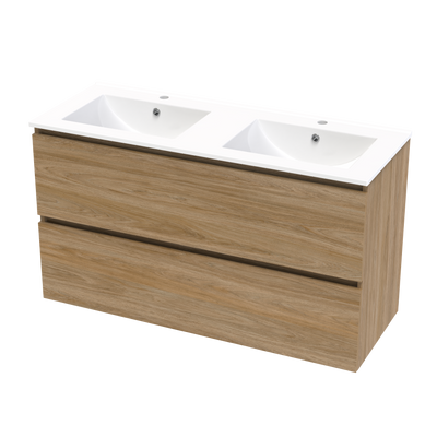 Pinnacle Double Drawer 1200mm Double Bowl Wall Hung Vanity