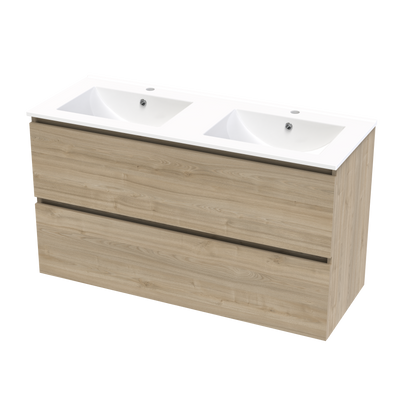 Pinnacle Double Drawer 1200mm Double Bowl Wall Hung Vanity