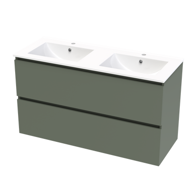 Pinnacle Double Drawer 1200mm Double Bowl Wall Hung Vanity