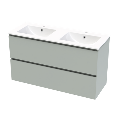 Pinnacle Double Drawer 1200mm Double Bowl Wall Hung Vanity