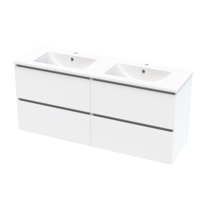 Pinnacle Valley 1500 Double Bowl Double Drawer Wall Vanity