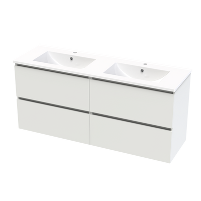 Pinnacle Valley 1500 Double Bowl Double Drawer Wall Vanity