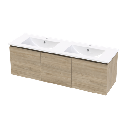 Pinnacle Valley 1500 Double Bowl Classic Wall Vanity