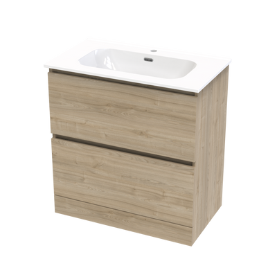 Pinnacle Aura 800 Double Drawer Floor Vanity