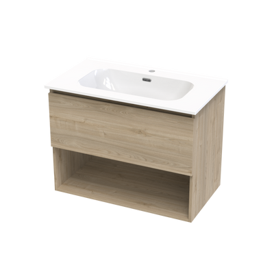 Pinnacle Aura 800 Drawer Open Shelf Wall Vanity