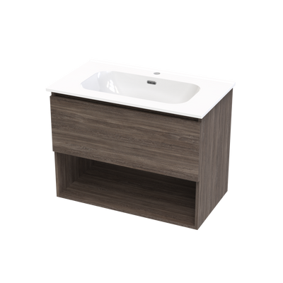 Pinnacle Aura 800 Drawer Open Shelf Wall Vanity