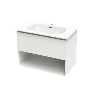 Pinnacle Aura 800 Drawer Open Shelf Wall Vanity
