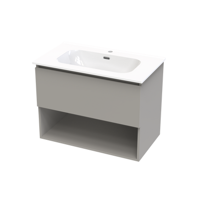 Pinnacle Aura 800 Drawer Open Shelf Wall Vanity