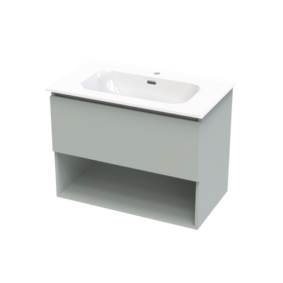 Pinnacle Aura 800 Drawer Open Shelf Wall Vanity