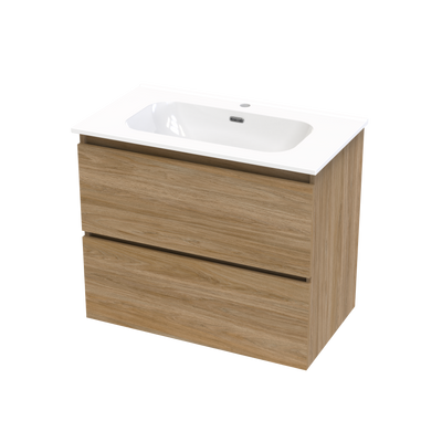 Pinnacle Aura 800 Double Drawer Wall Vanity