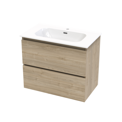 Pinnacle Aura 800 Double Drawer Wall Vanity