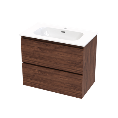 Pinnacle Aura 800 Double Drawer Wall Vanity