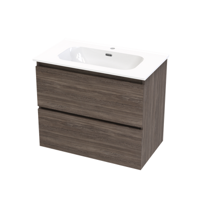 Pinnacle Aura 800 Double Drawer Wall Vanity