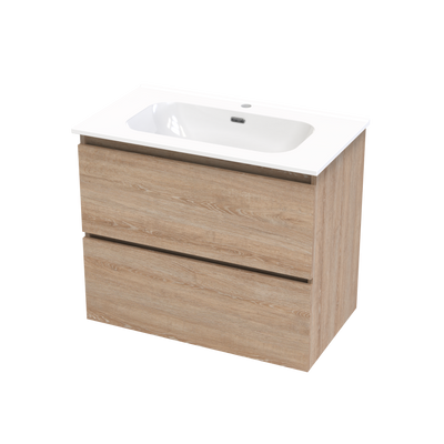 Pinnacle Aura 800 Double Drawer Wall Vanity