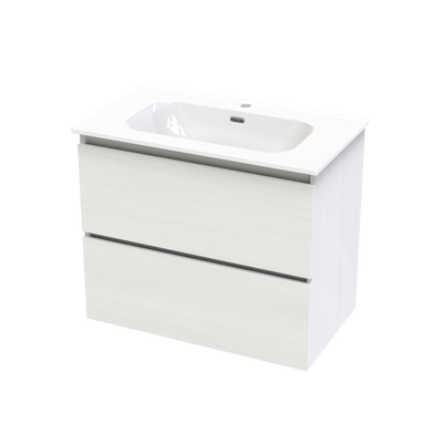 Pinnacle Aura 800 Double Drawer Wall Vanity