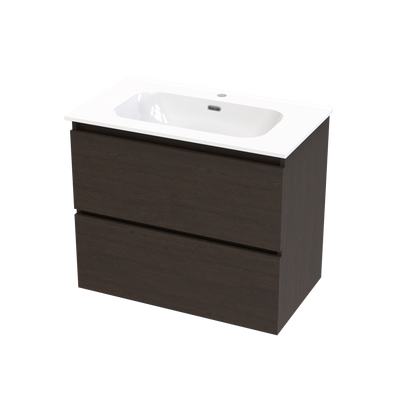 Pinnacle Aura 800 Double Drawer Wall Vanity