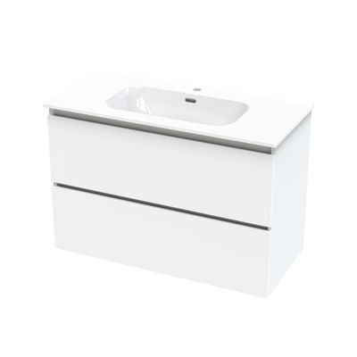 Pinnacle Aura 1000 Double Drawer Wall Vanity