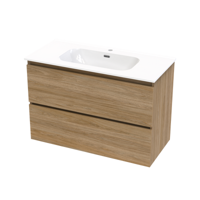 Pinnacle Aura 1000 Double Drawer Wall Vanity