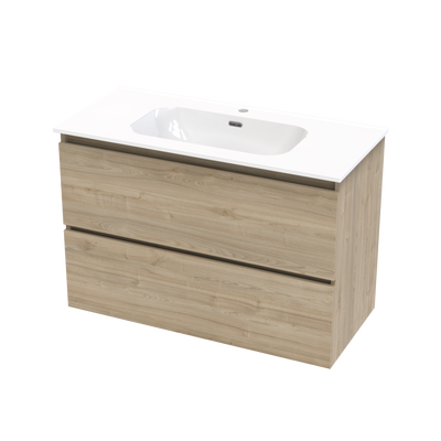 Pinnacle Aura 1000 Double Drawer Wall Vanity