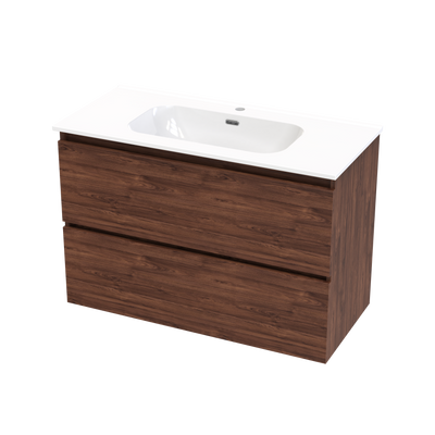 Pinnacle Aura 1000 Double Drawer Wall Vanity