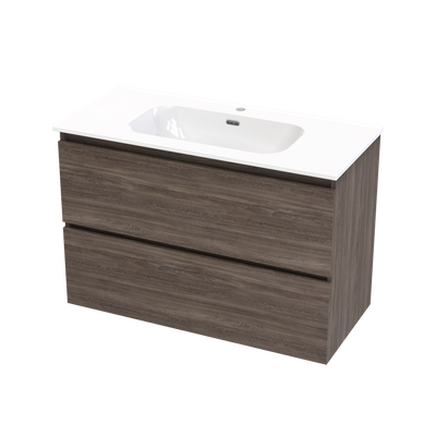 Pinnacle Aura 1000 Double Drawer Wall Vanity