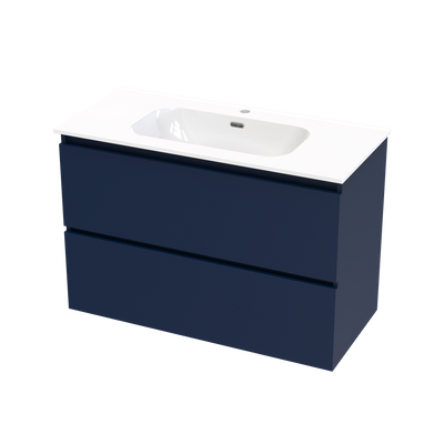 Pinnacle Aura 1000 Double Drawer Wall Vanity