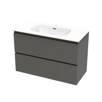 Pinnacle Aura 1000 Double Drawer Wall Vanity