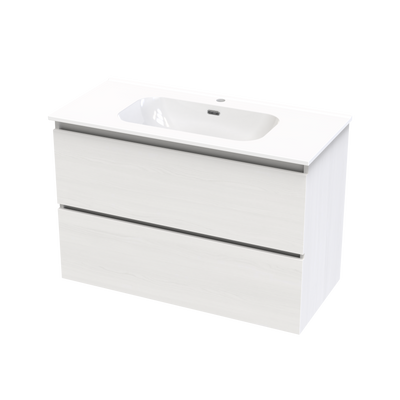 Pinnacle Aura 1000 Double Drawer Wall Vanity