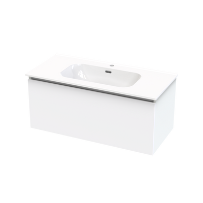 Pinnacle Aura 1000 Single Drawer Wall Vanity