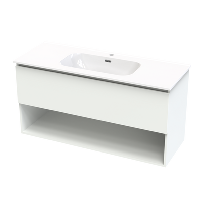 Pinnacle Aura 1200 Drawer Open Shelf Wall Vanity