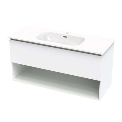 Pinnacle Aura 1200 Drawer Open Shelf Wall Vanity