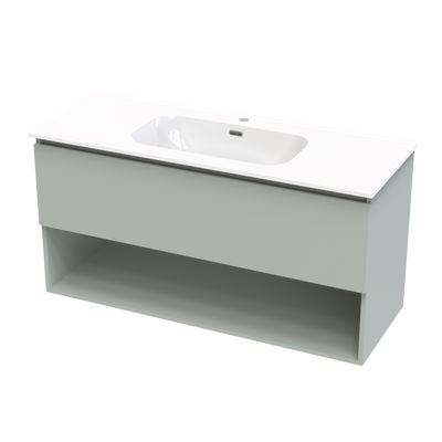 Pinnacle Aura 1200 Drawer Open Shelf Wall Vanity