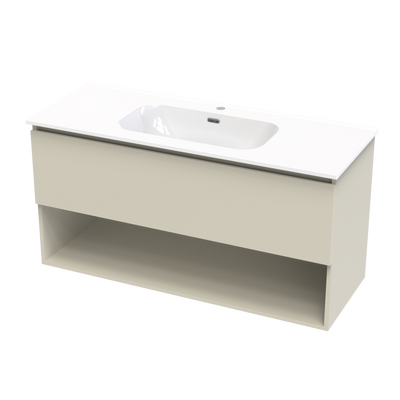 Pinnacle Aura 1200 Drawer Open Shelf Wall Vanity