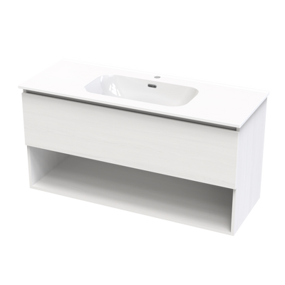 Pinnacle Aura 1200 Drawer Open Shelf Wall Vanity