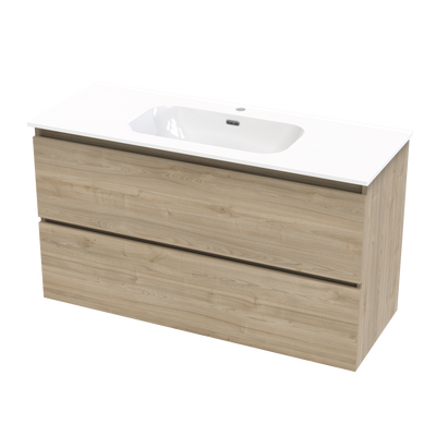 Pinnacle Aura 1200 Double Drawer Wall Vanity