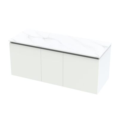 Pinnacle Pro Arctic 1200 Double Bowl Single Drawer Wall Vanity